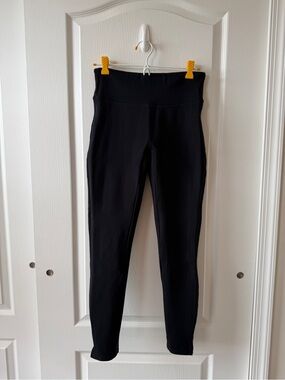SPANX Thick Black Leggings with Red Brand Tag